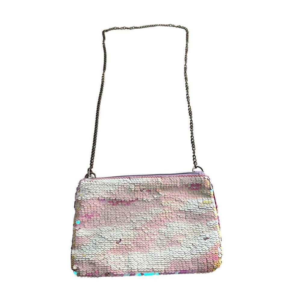 Old Navy Kids Sequined Cross Body Purse Pink/Yellow 8x5